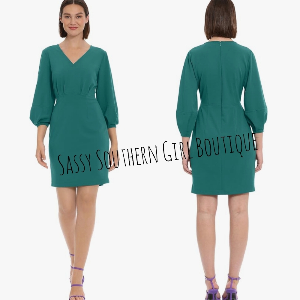 🆕⭐ DONNA MORGAN magenta midi dress - Picture 2 of 14
